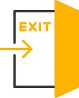 Illuminated Exit Direction Sign Line Two Color vector