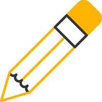 Wooden School Pencil Line Two Color vector