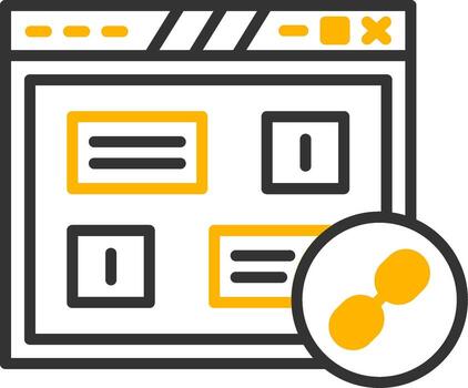 Hyperlinked Web Page Link Line Two Color vector