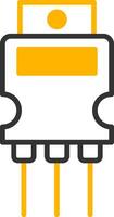 Small Signal Transistor Line Two Color vector