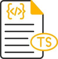 TypeScript Typed Code Icon Line Two Color vector