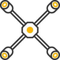 Cross Style Lug Wrench Line Two Color vector