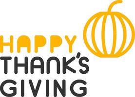 Thanksgiving Blessings Message Line Two Color vector