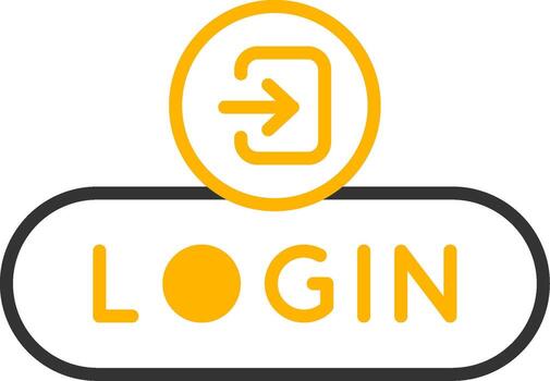 iniciar sesión acceso botón línea dos color vector