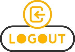 Logout Session Button Line Two Color vector