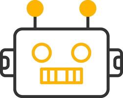 Humanoid Robot Prototype Line Two Color vector