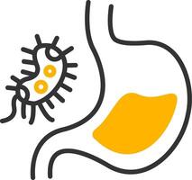 Campylobacter jejuni Gut Infection Germ Line Two Color vector