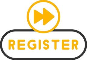 Register Account Button Line Two Color vector