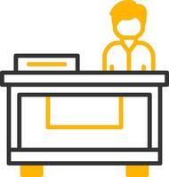 Registration Booth Desk Visual Line Two Color vector