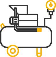 High Power Air Compressor Line Two Color vector