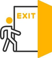 Clearly Marked Emergency Exit Line Two Color vector