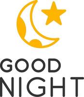 Sweet Good Night Message Line Two Color vector