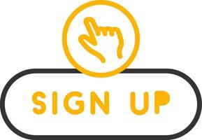 Sign Up Form Button Line Two Color vector
