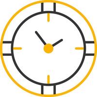 Wall Mounted Clock Line Two Color vector