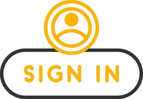Sign In Access Button Line Two Color vector