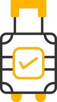 Compact Carry on Baggage Line Two Color vector