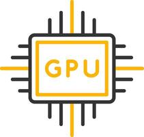 High End Graphics GPU Card Line Two Color vector