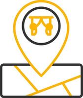 Theater Hall Geo Locator Line Two Color vector
