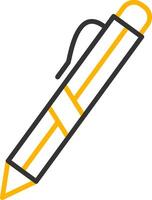 Ballpoint Writing Pen Line Two Color vector