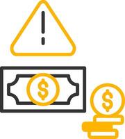 Loan Default Warning Icon Line Two Color vector