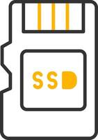 Fast Loading SSD Storage Line Two Color vector
