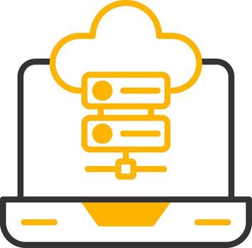 web servidor hospedaje estante línea dos color vector