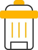 Street Trash Disposal Can Line Two Color vector