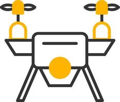 Quad Drone with Camera Line Two Color vector