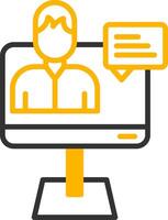 Virtual Team Conference Line Two Color vector