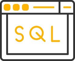SQL Query Language Snippet Line Two Color vector