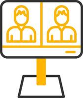Group Audio Conference Call Line Two Color vector