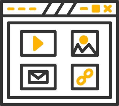 Engaging Website Text Content Line Two Color vector