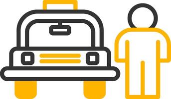 Professional Valet Parking Service Line Two Color vector
