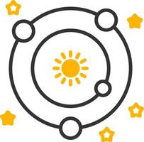Solar System Orbit Diagram Line Two Color vector