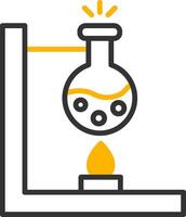 Laboratory Bunsen Burner Line Two Color vector
