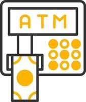 Station ATM Machine Line Two Color vector