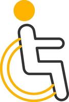Wheelchair Accessible Platform Zone Line Two Color vector