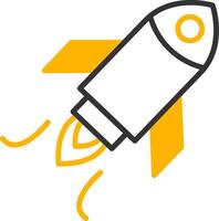 Space Rocket Launch Line Two Color vector