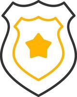 State Highway Patrol Badge Line Two Color vector