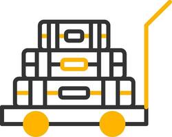 Luggage Storage Shelf in Train Line Two Color vector