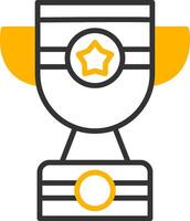 Digital Achievement Trophy Line Two Color vector