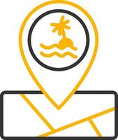 Island Spot Pin Icon Line Two Color vector