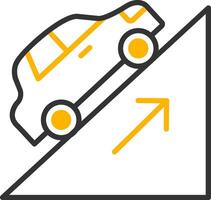 Uphill Hill Start Technique Line Two Color vector