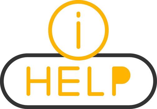 Help Center Button Line Two Color vector