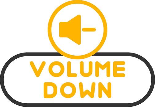 disminución volumen botón línea dos color vector