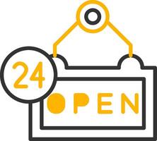 Always Open Store Sign Line Two Color vector