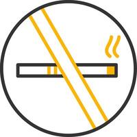No Smoking Symbol Sign Line Two Color vector