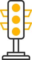 Signal Traffic Light Set Line Two Color vector