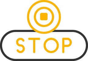 Stop Playback Button Line Two Color vector