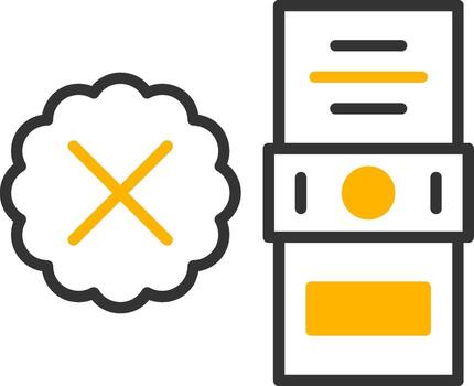 crítico sistema error notificación línea dos color vector